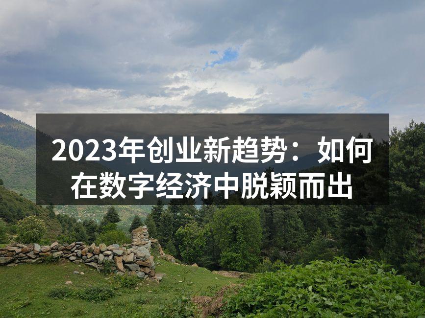 数字经济的崛起为创业者带来了新机遇